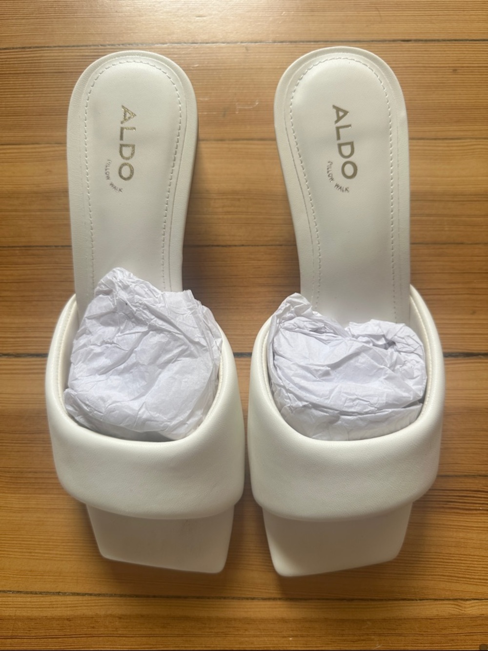 ALDO Aneka Heeled Mule, Block Heel in White | Size 9